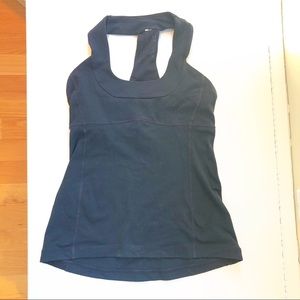 Lululemon black tank top with built in bra